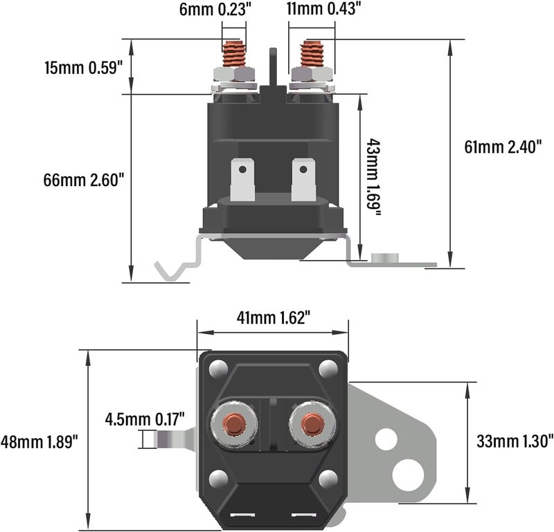 JTAREA 762-1261-211-51 762-1261-211-50 Starter Solenoid 12V Lawn Mower Replacement Lawnmower Parts for Trombetta Cub Cadet Craftsman Husqvarna 862-1241-211-12 725-06153A 532192507 - Image 2